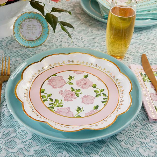 Kate Aspen Tea Time Whimsy 9 In. Premium Paper Plates - Pink (Set Of 16)