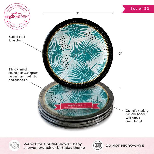 Kate Aspen Tropical Chic 9 In. Premium Paper Plates (Set Of 8)