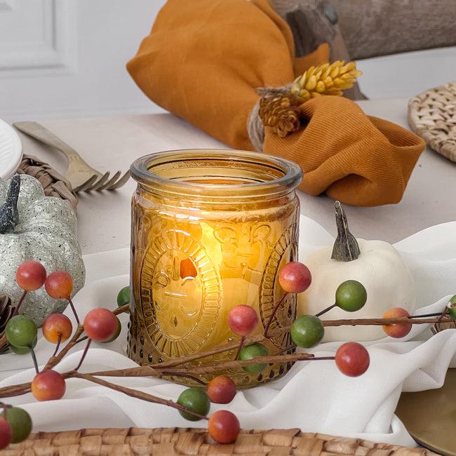 Kate Aspen Vintage Amber Glass Tea Light Holder (Set Of 4)