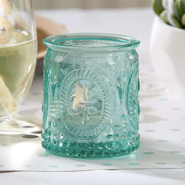 kate aspen Vintage Blue Glass Tea Light Holder (Set of 8)
