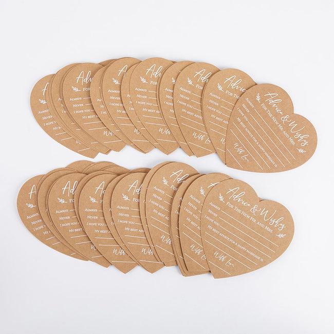 Kate Aspen Wedding Advice Card - Heart Shape (Set Of 50)