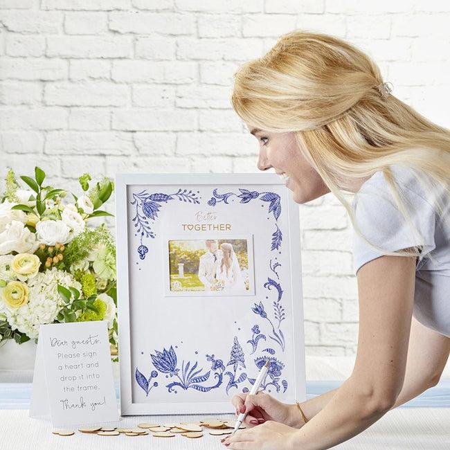 Kate Aspen Wedding Guest Book Alternative - Blue Willow