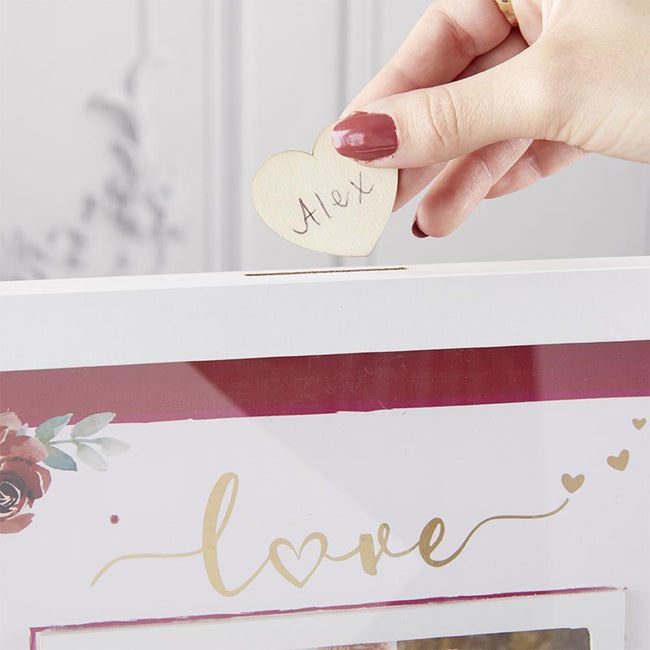 Kate Aspen Wedding Guest Book Alternative - Burgundy Blush Floral