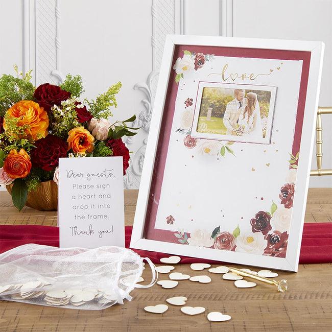 kate aspen Wedding Guest Book Alternative - Burgundy Blush Floral