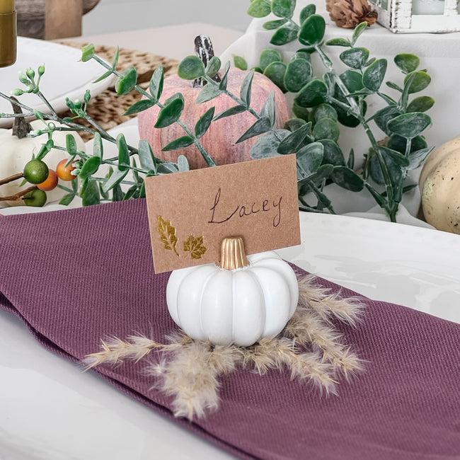 Kate Aspen White Pumpkin Place Card Holder (Set Of 6)