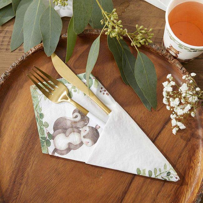 Kate Aspen Woodland Baby 2 Ply Paper Napkins (Set Of 30)