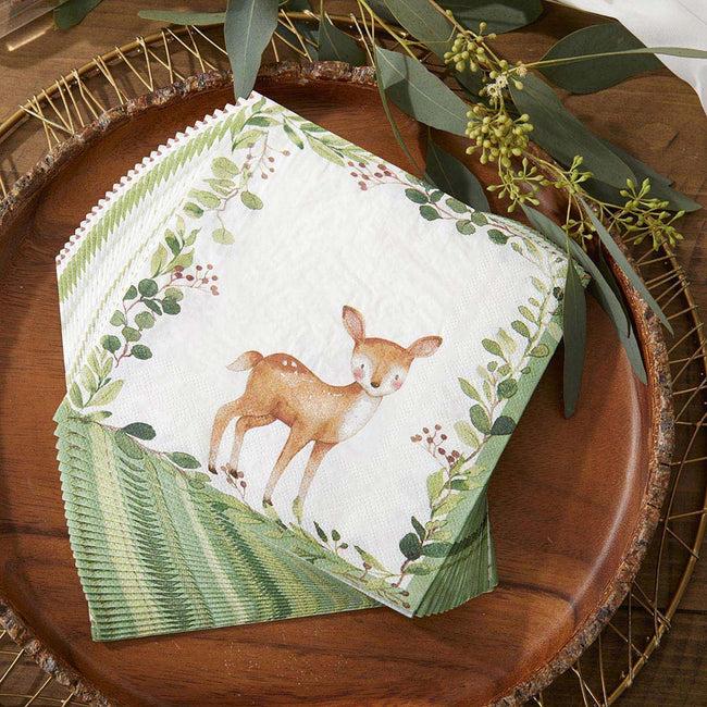 Kate Aspen Woodland Baby 2 Ply Paper Napkins (Set Of 30)