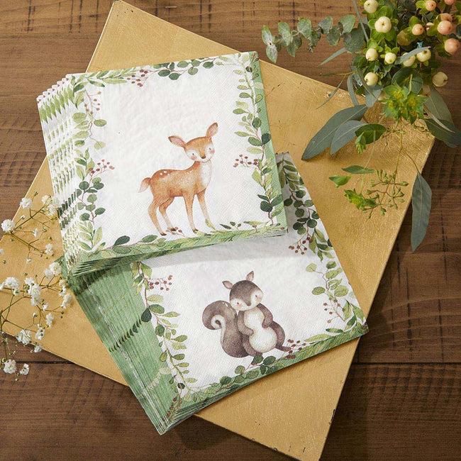 kate aspen Woodland Baby 2 Ply Paper Napkins (Set of 30)