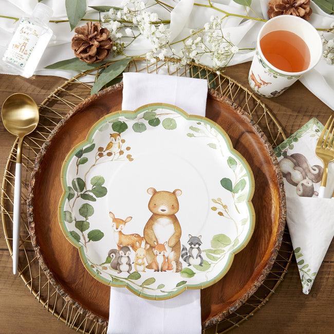 Kate Aspen Woodland Baby 78 Piece Party Tableware Set - (16 Guests)