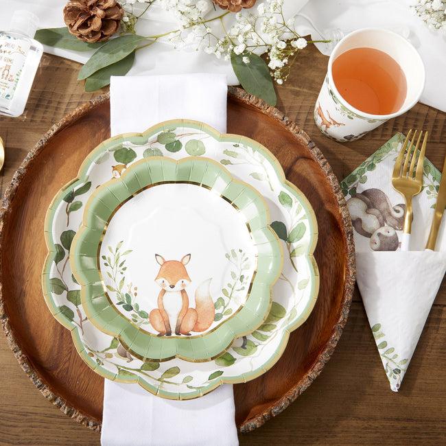 Kate Aspen Woodland Baby 78 Piece Party Tableware Set - (16 Guests)