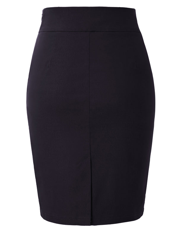 Kate Aspen Back Split Pencil Skirt High Waist Hips-Wrapped High Stretchy