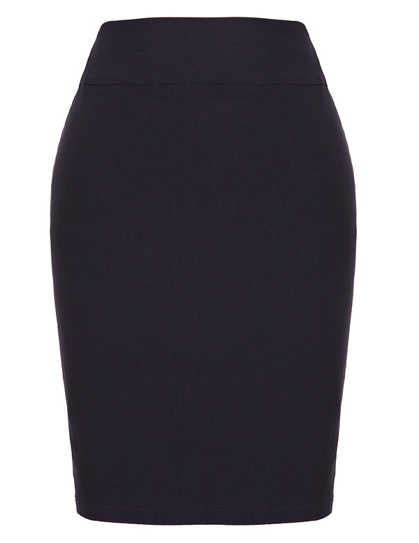 Kate Aspen Back Split Pencil Skirt High Waist Hips-Wrapped High Stretchy