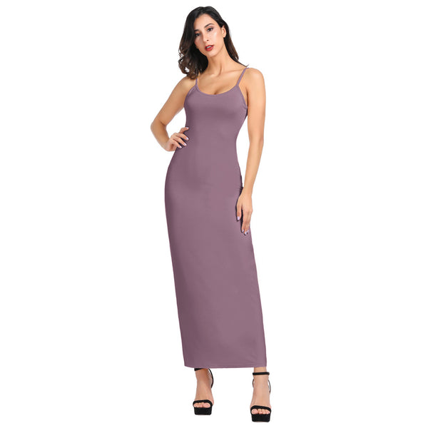 Kate Aspen Bodycon Long Dress Spaghetti Straps Slip Cami Dresses Nightwear