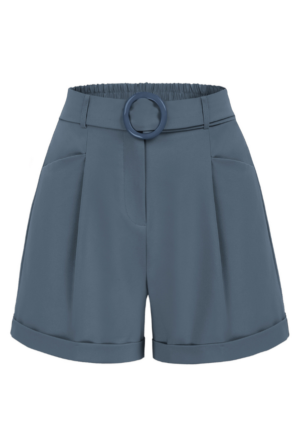 Kate Aspen Fold-over Leg Opening Shorts With Belt