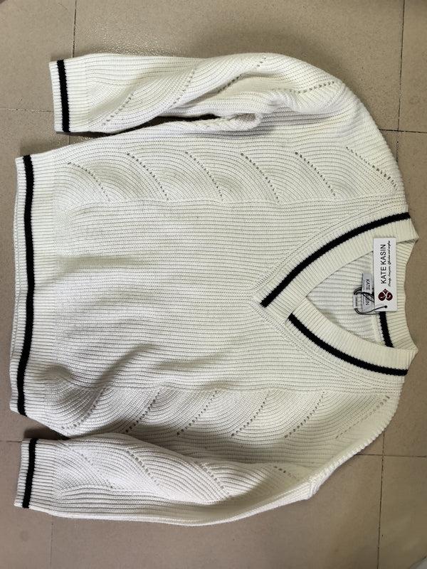 kate aspen Kate Kasin Women 2025 Fashion V Neck Long Sleeve Shirts Blouse Knit Casual Pullover Spring Sweater Top