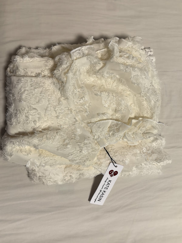 Kate Aspen Kate Kasin Women's Boho Short Sleeve Square Neck Smocked High Waist Flowy A Line Lace Trim Maxi Dress