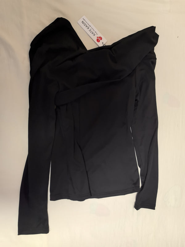 Kate Aspen Kate Kasin Women's Casual Long Sleeve Boat Neck Off Shoulder Slim Fit Crop Top Going Out Blouses Y2K Tight Shirts