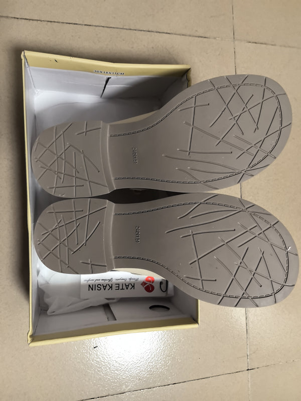 Kate Aspen Kate Kasin Women's Dress Flats Low Wedge Round Toe Ankle Strap Comfortable Casual Flats Shoes