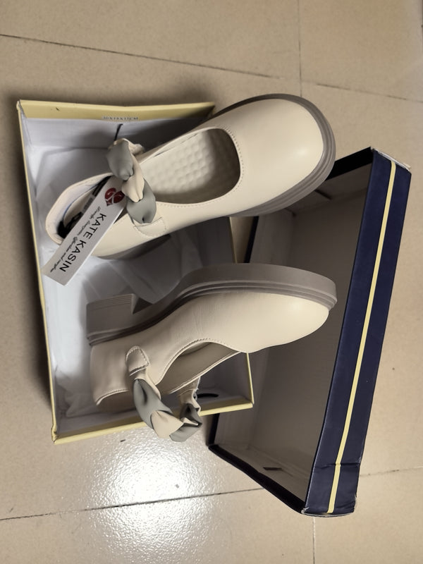 Kate Aspen Kate Kasin Women's Dress Flats Low Wedge Round Toe Ankle Strap Comfortable Casual Flats Shoes