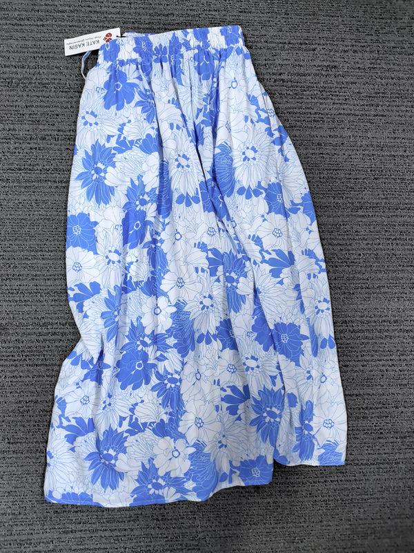 kate aspen Kate Kasin Women's Pleated Skirt Chiffon Elastic Waist A-Line Midi Length Skirt