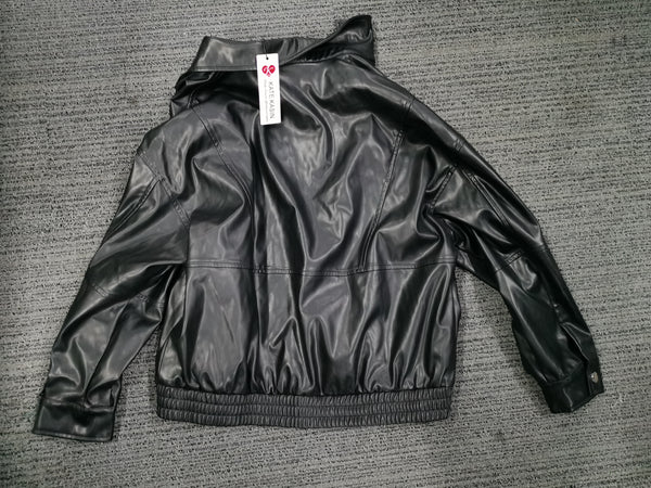 Kate Aspen Kate Kasin Womens Faux Leather Jacket Oversized Jacket Fall Winter Outfits For Women