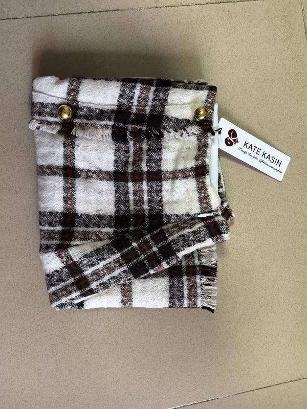 Kate Aspen Kate Kasin Womens High Waist Plaid Skirt Bodycon Pencil Wool Mini Skirts