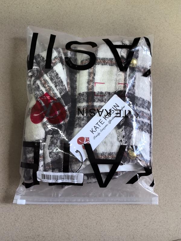 Kate Aspen Kate Kasin Womens High Waist Plaid Skirt Bodycon Pencil Wool Mini Skirts