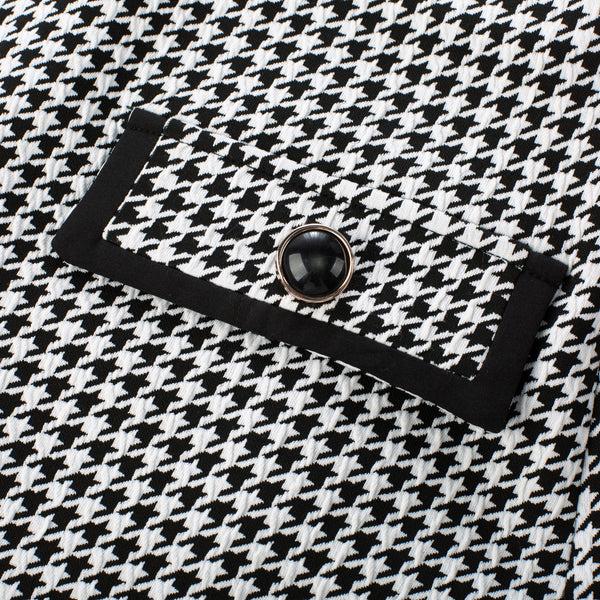 Kate Aspen KK Women Contrast Fabric Skirt Casual Elastic Waist Pleated Hem A-Line Skirt