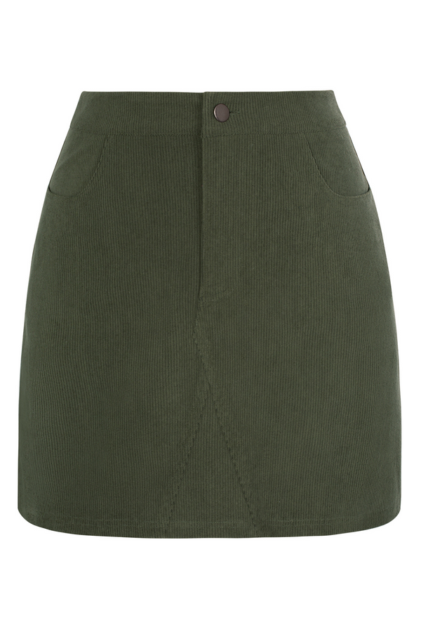 kate aspen KK Women Corduroy Skirt Casual Elastic Waist Mid-Thigh Length Bodycon Skirt