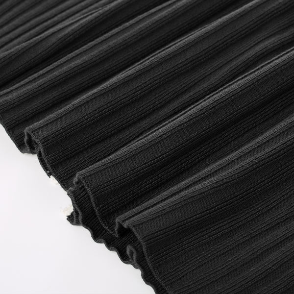 Kate Aspen KK Women Lapel Collar Sweater Dress Long Sleeve V-Neck Knitted Bodycon Dress