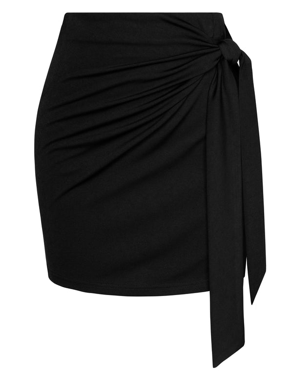 kate aspen KK Women Plaided Skirt Casual Elastic Waist Mid-Thigh Length Bodycon Skirt