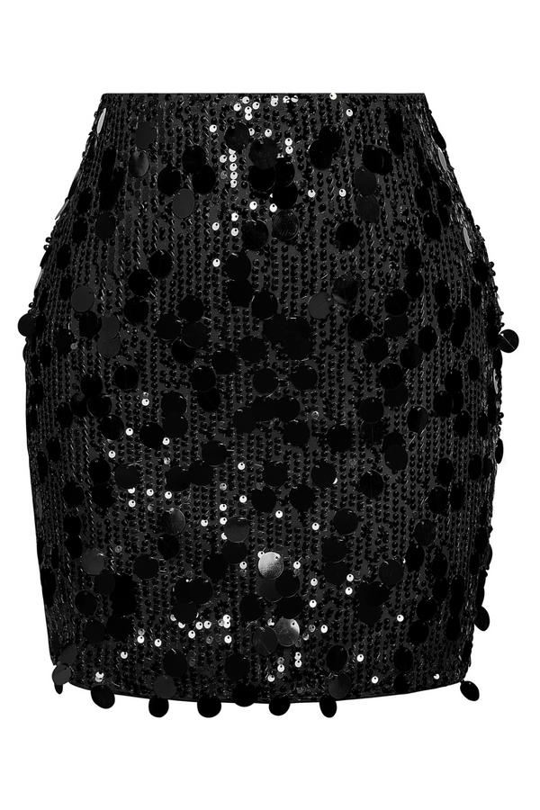 kate aspen KK Women Sequined Party Skirt Elastic Waist Above Knee Bodycon Skirt