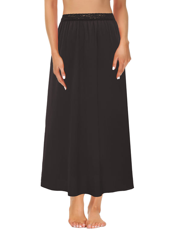 Kate Aspen Smooth & Comfortable Lace Decorated Satin Waist Slip Half Slip