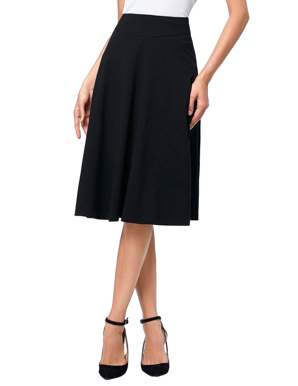 kate aspen Stretchy Cotton High Waist A-line Flared Skirt Midi Skirt kate aspen Stretchy Cotton High Waist A-line Flared Skirt Midi Skirt