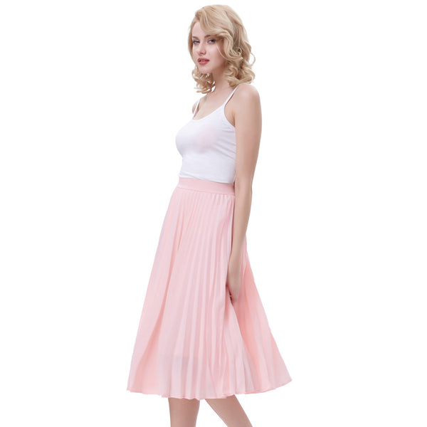 Kate Aspen Stylish Fashion High Waist Pleated Swing A-Line Skirt