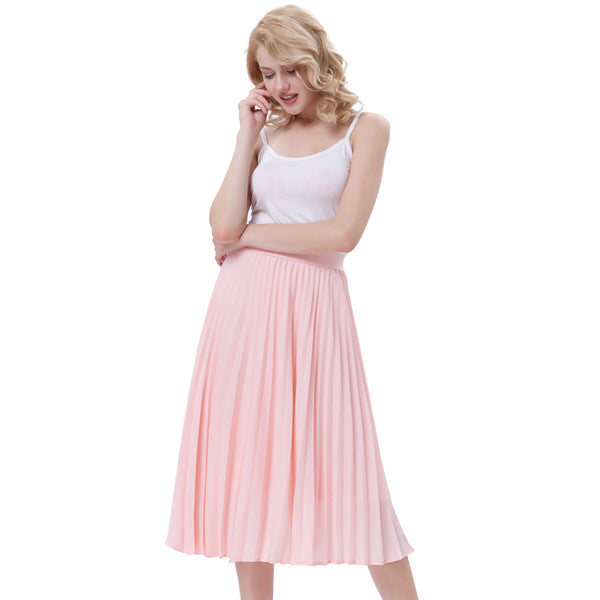 Kate Aspen Stylish Fashion High Waist Pleated Swing A-Line Skirt