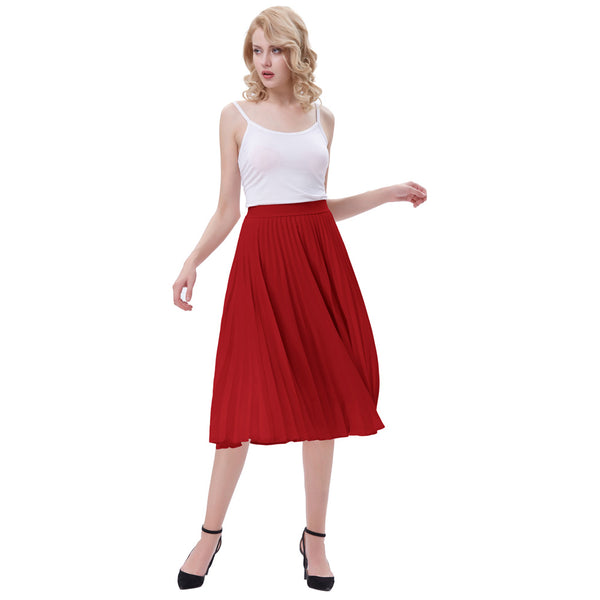 kate aspen Stylish Fashion High Waist Pleated Swing A-Line Skirt