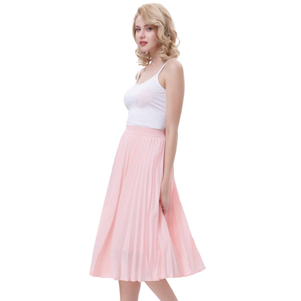 Kate Aspen Stylish Fashion High Waist Pleated Swing A-Line Skirt