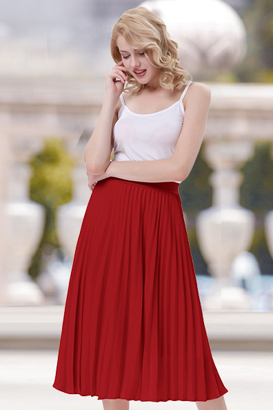 kate aspen Stylish Fashion High Waist Pleated Swing A-Line Skirt