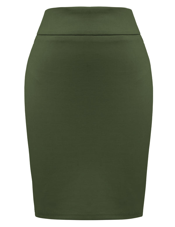 Kate Aspen Women Back Slit Pencil Skirt OL High Waist Above Knee Bodycon Skirt