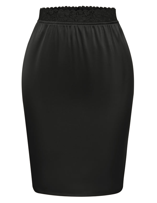 Kate Aspen Women Half Slip Comfy Lace Waistline Side Slit Satin Waist Slip Under Skirt