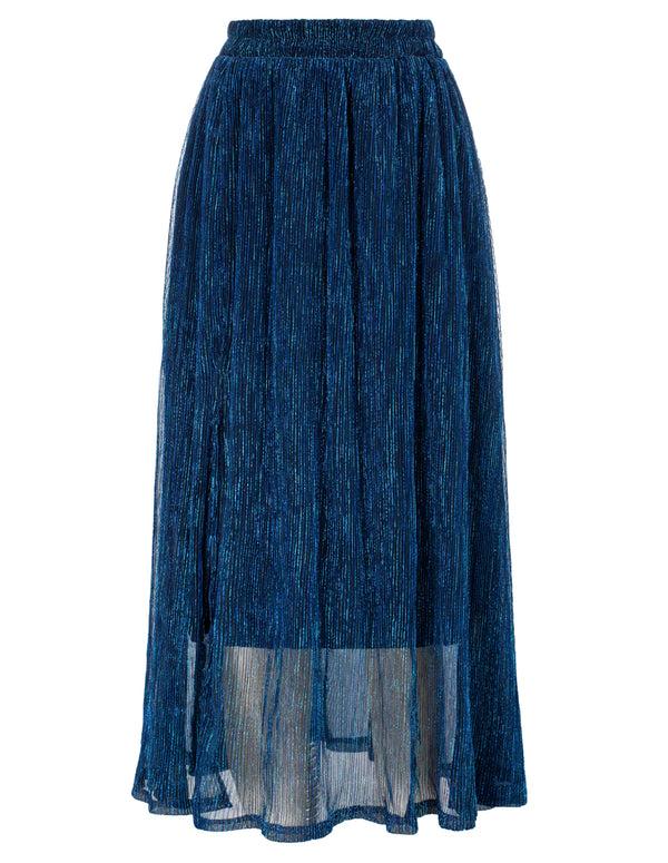 Kate Aspen Women High Slit Swing Skirt Casual Elastic High Waist Maxi Skirt