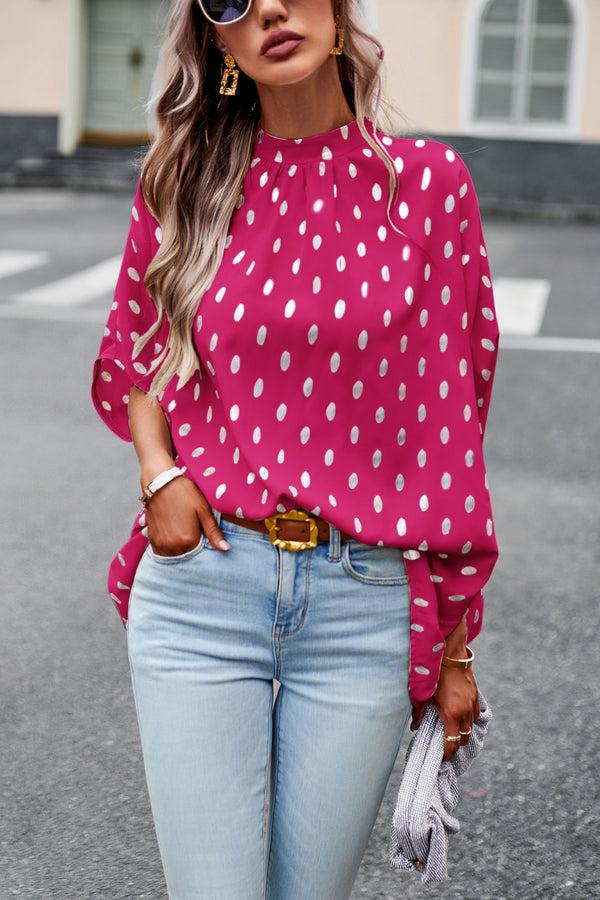 kate aspen Women’s Batwing Sleeve Blouse Tops Mock Neck Polka Dot Blouses Casual Tie Back Drape Shirts kate aspen Women’s Batwing Sleeve Blouse Tops Mock Neck Polka Dot Blouses Casual Tie Back Drape Shirts