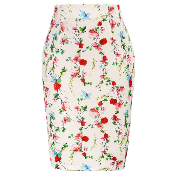 Kate Aspen Women’s Fashion Pattern Hips-wrapped Bodycon Pencil Floral Skirt
