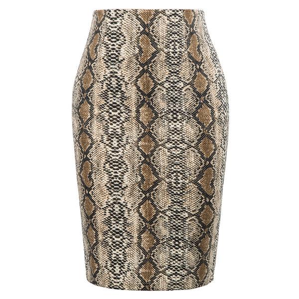 kate aspen Women’s Fashion Snake Skin Pattern Hips-wrapped Bodycon Pencil Floral Skirt