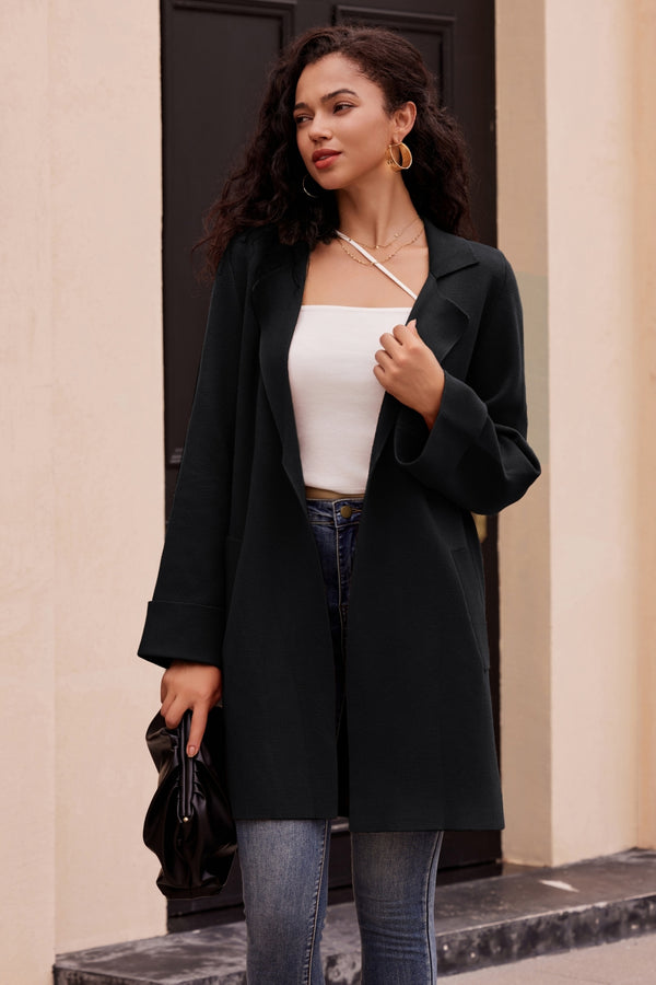 Kate Aspen Women's Open Front Cardigan Sweater Long Sleeve Sweater Coat With Pockets