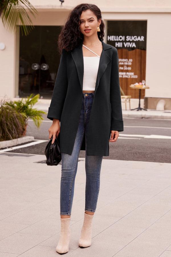 kate aspen Women's Open Front Cardigan Sweater Long Sleeve Sweater Coat with Pockets