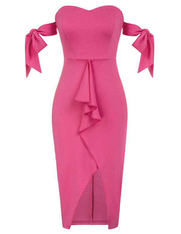 Kate Aspen Women Wrap Front Party Dress Strapless Sweetheart Neck Bodycon Dress