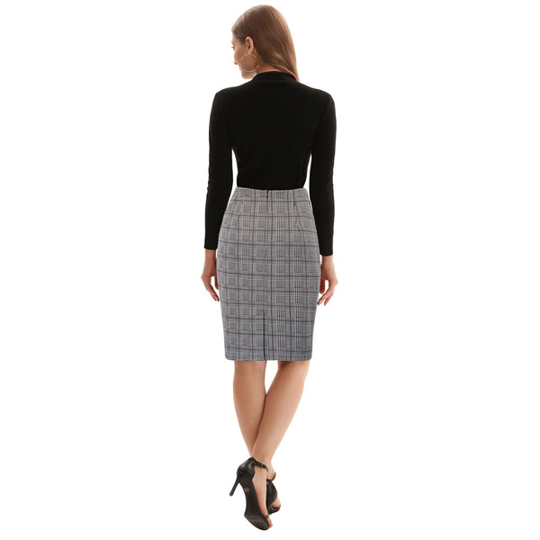 Kate Aspen Womens Knee Length Elastic Waist Stretchy Bodycon Business Pencil Skirt