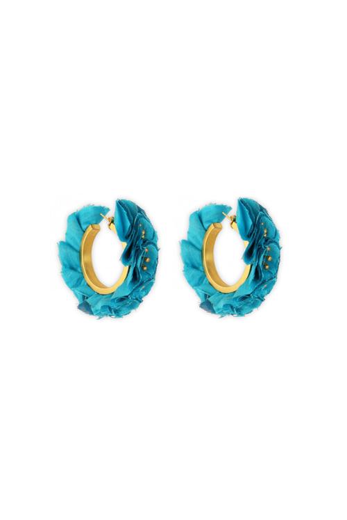 katerina makriyianni Bougainvillea Hoops Medium Turquoise
